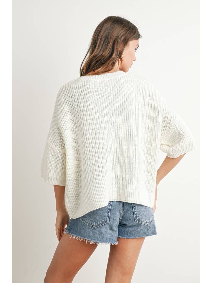 BUTTERMELON – Pulôver - Mulher por atacado – Suéter de tricô com estampa de bandeira - BMW769119