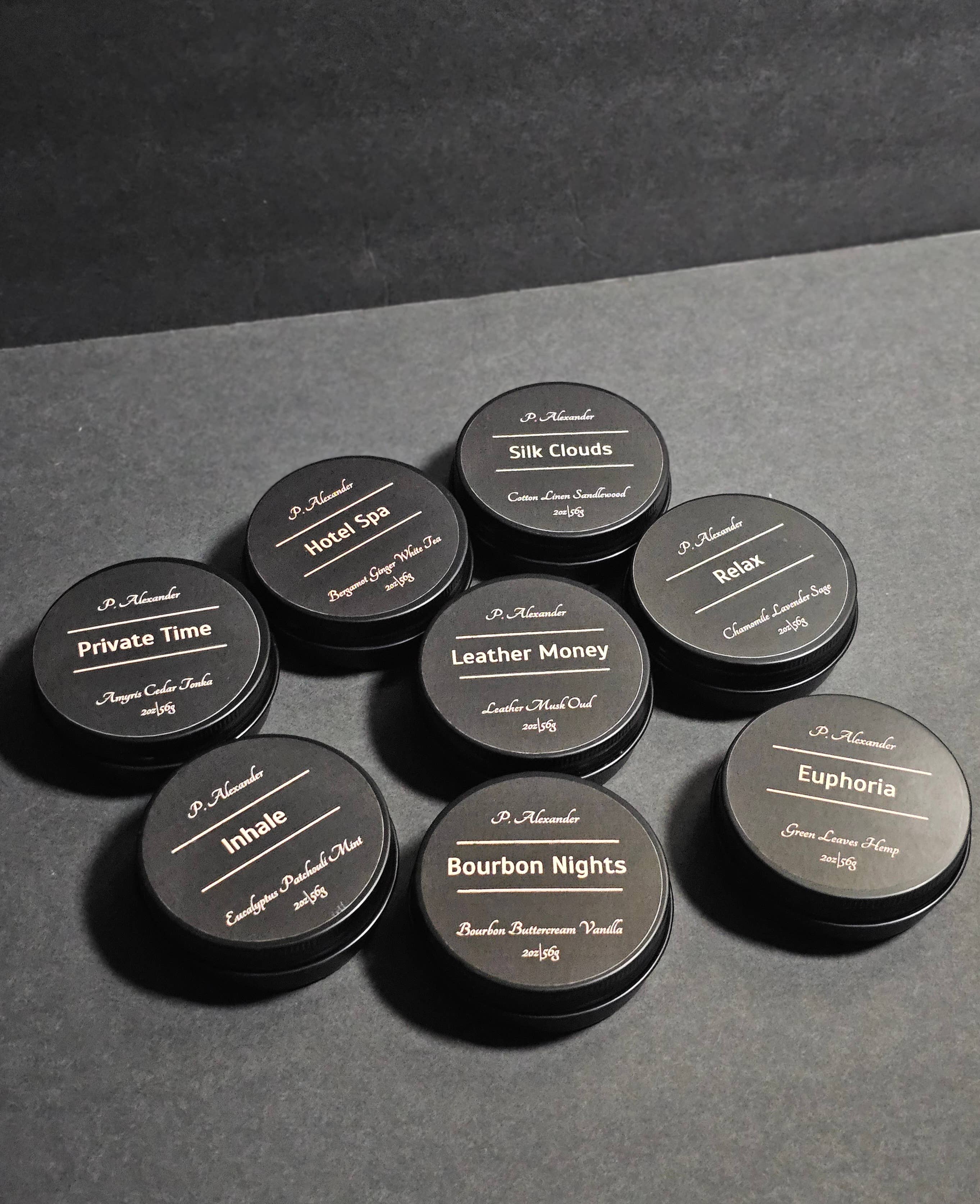 P. Alexander - Wholesale Travel Candles - Party Favors |Sample Sets| Bulk Candle Tins1