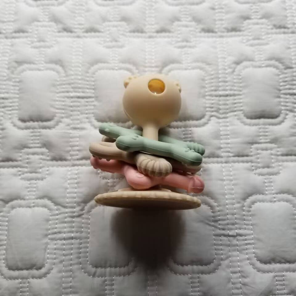 D & C TOYS - Wholesale Handheld Rattle - Baby - Bear Rattle Silicone Baby Stacking Toy2