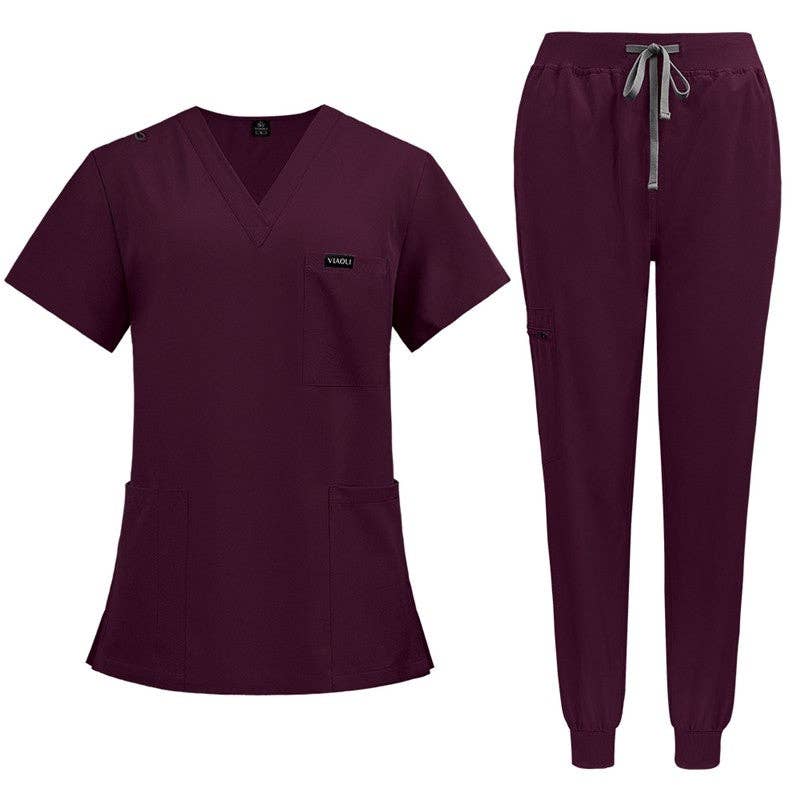 FurDecoration - Wholesale Healthcare Uniform - Women's - Short Sleeve Straight Leg Scrub Suit0