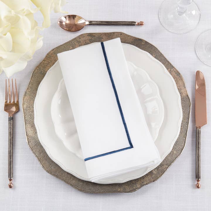 Saro Lifestyle - Wholesale Dinner & Cloth Napkin - Embroidered Line Design Napkin26