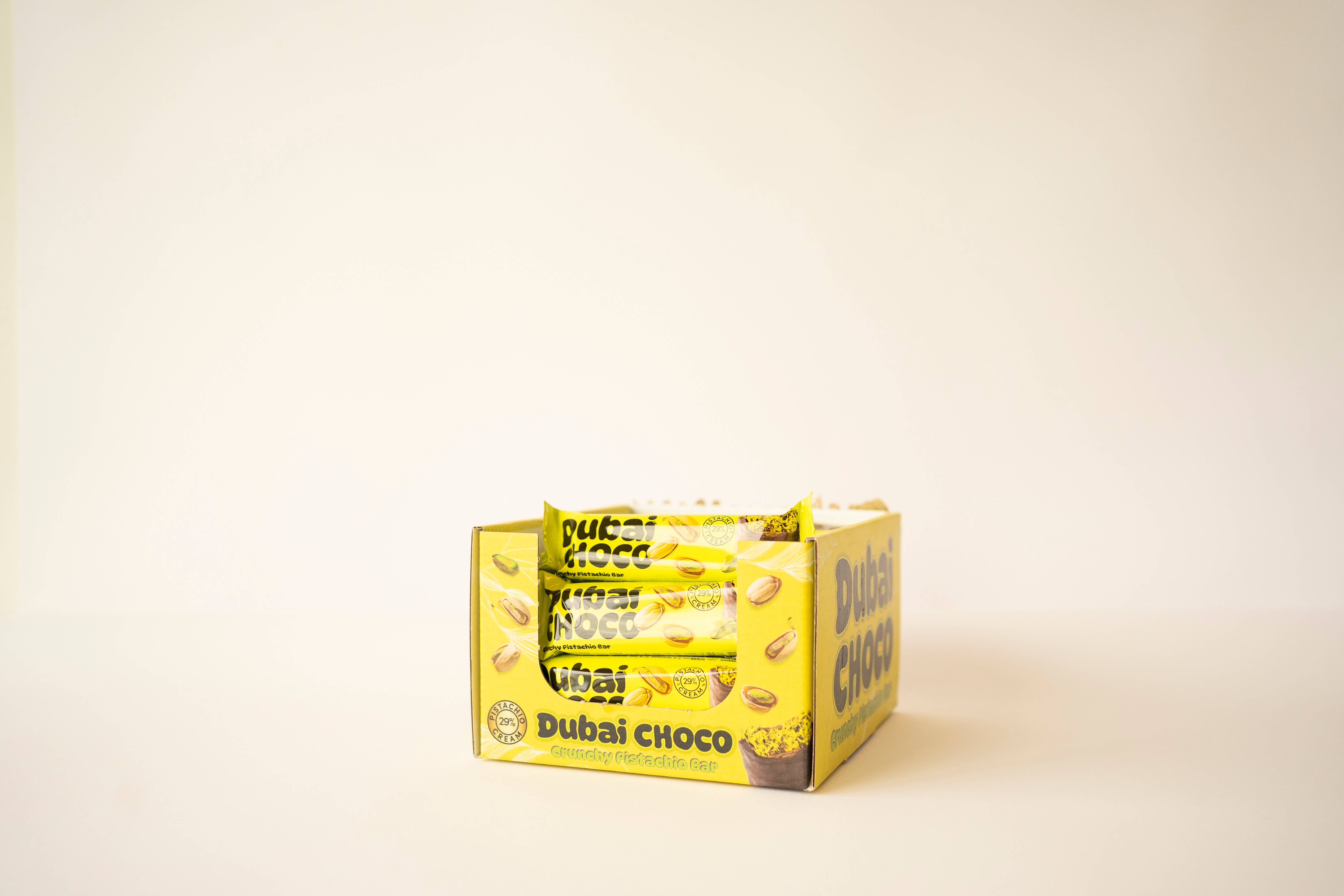 SureShot - Vendita all'ingrosso Cioccolato - Dubai Chocolate - Barretta Croccante al Pistacchio - 25 confezioni da 55 g6