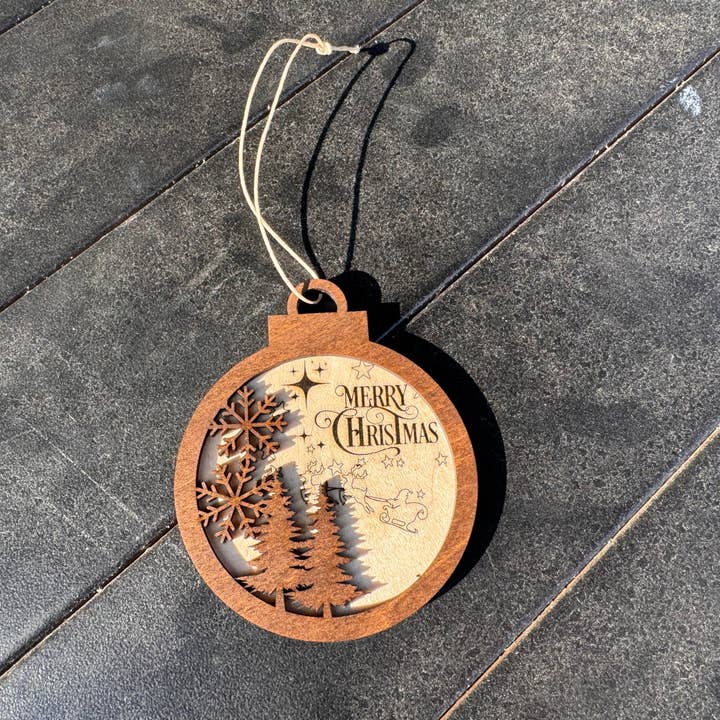 Décoration de joyeux Noël en bois 3D pour la vente par Bumbletwist