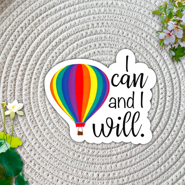 Ik kan en ik zal een sticker, motiverende vinylsticker citeren voor wholesale door AMA Printables
