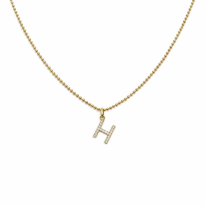 14k Gold and Diamond Initial Necklace for wholesale by erin gray
