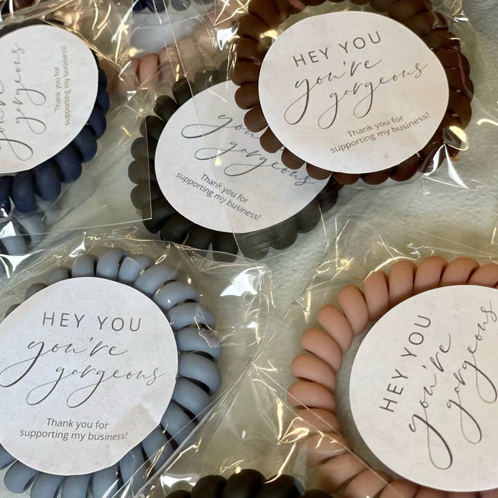 The Classy Cloth WS - Wholesale Hair Tie - Hair Coil 'Thank You!' 25 pack - RTS5