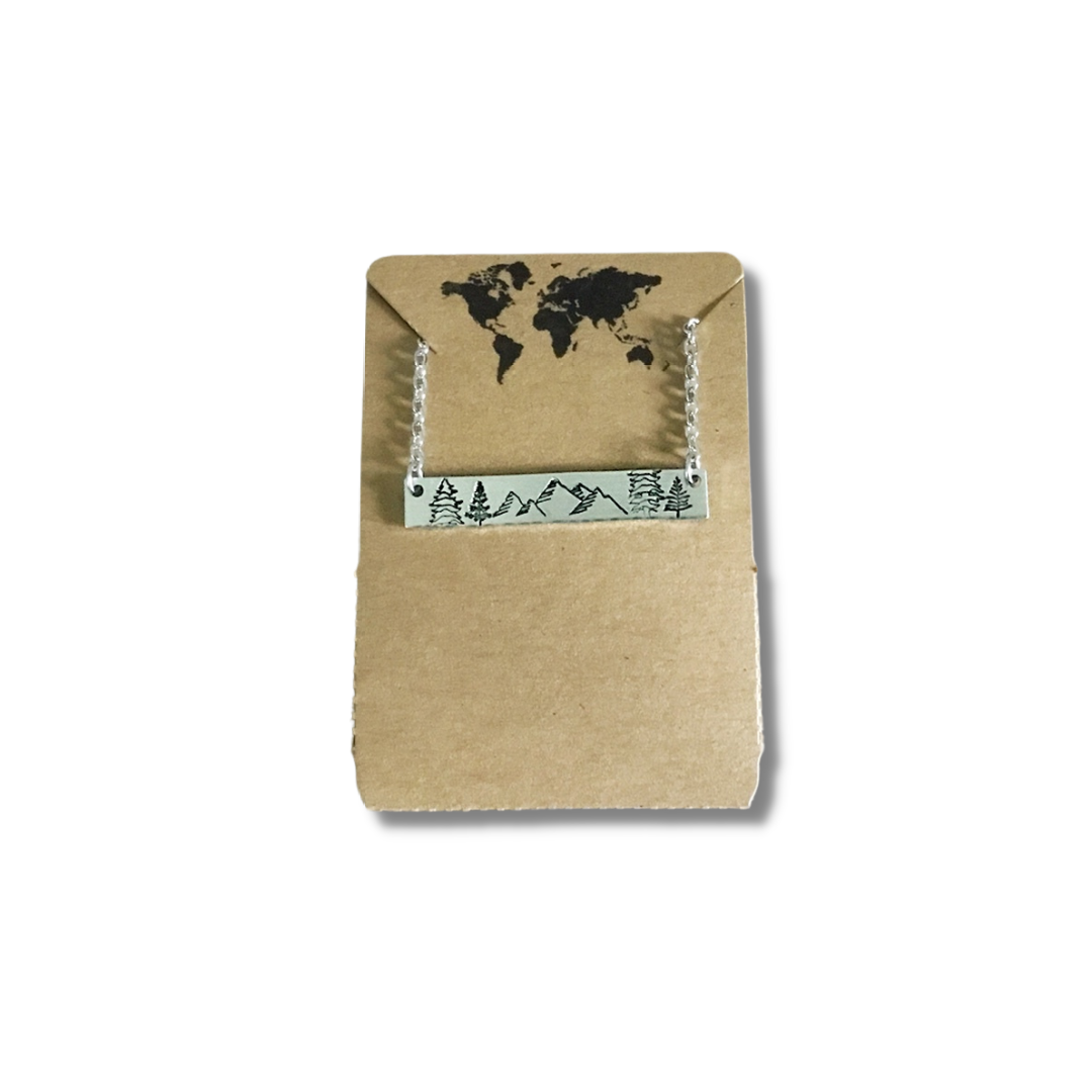Jamie Haley Designs - Wholesale Pendant/Charm Necklace - Wilderness mountain Scene bar necklace2