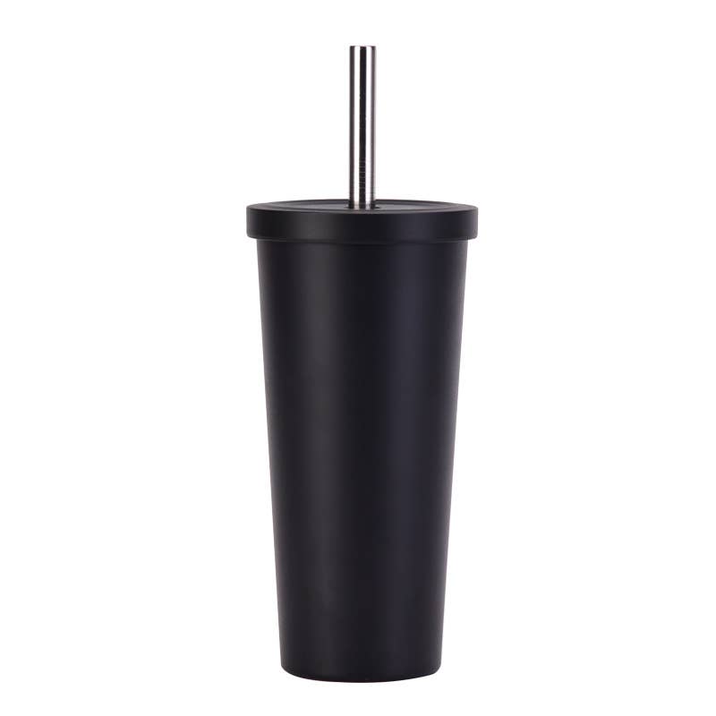 Candles Meta - Wholesale Insulated Mug/Tumbler - 710ml Silid Color Milk Tea Stainless Steel Cup with Straw22