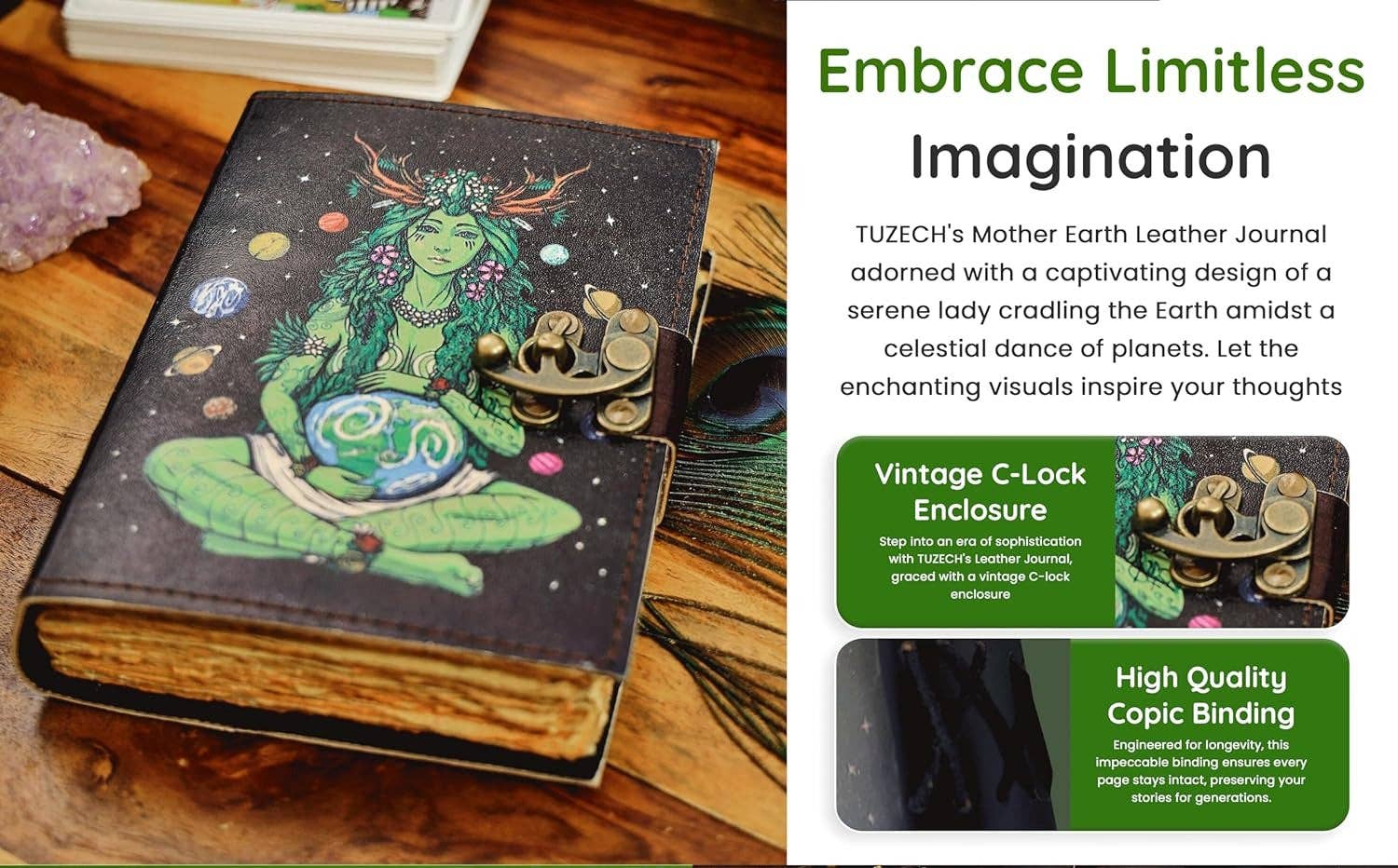Tuzech Leather – wholesale Journal och dagbok – TUZECH läderklätt anteckningsbok med grimoirestil och ojämna kanter för män och kvinnor67