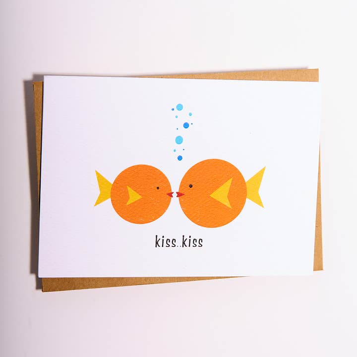 Kissy Fish Card for wholesale by DoodleGirl Designs