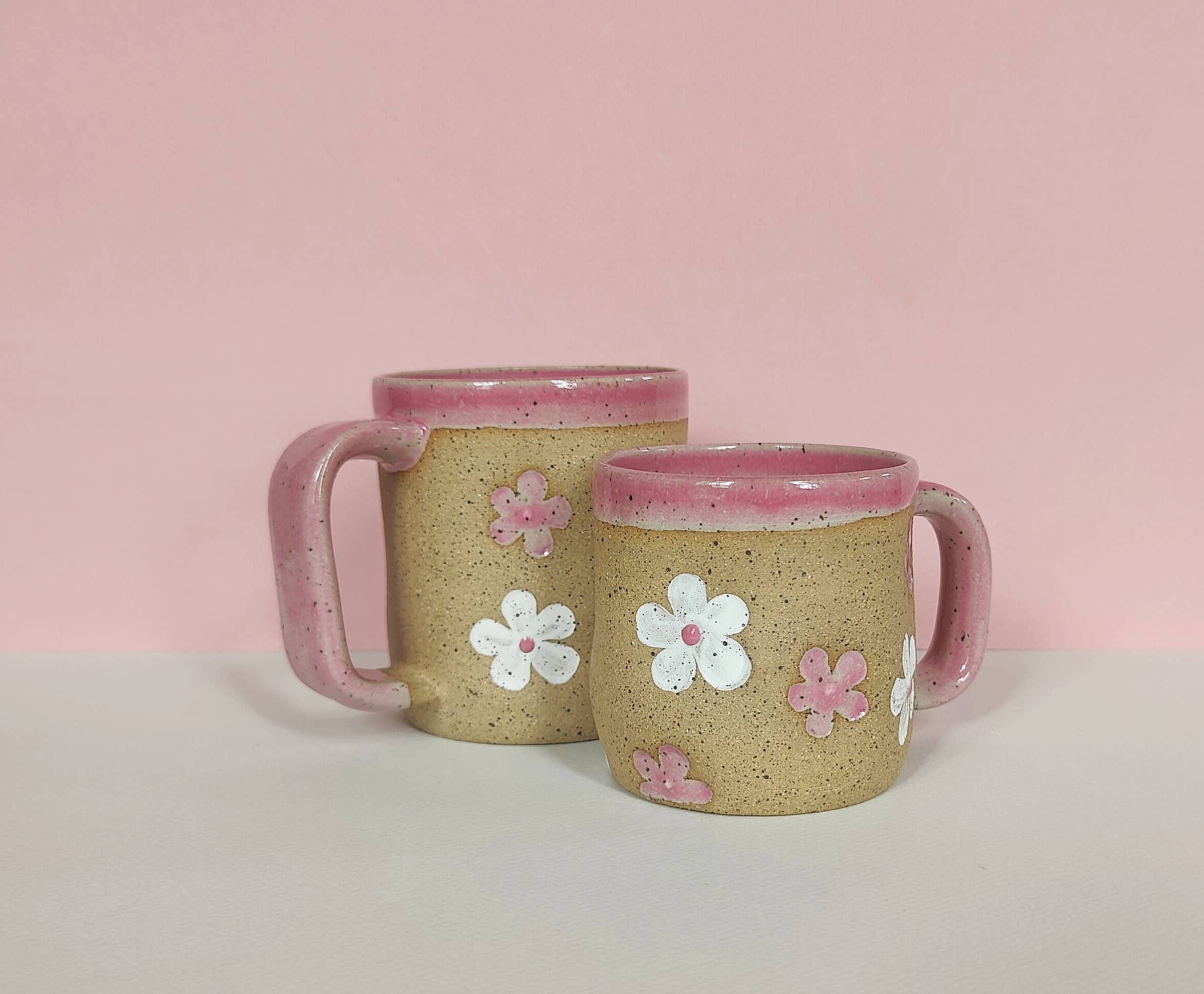 Osso Ceramics - Wholesale Coffee Mug - Primrose Pink Floral Ceramic Mug4