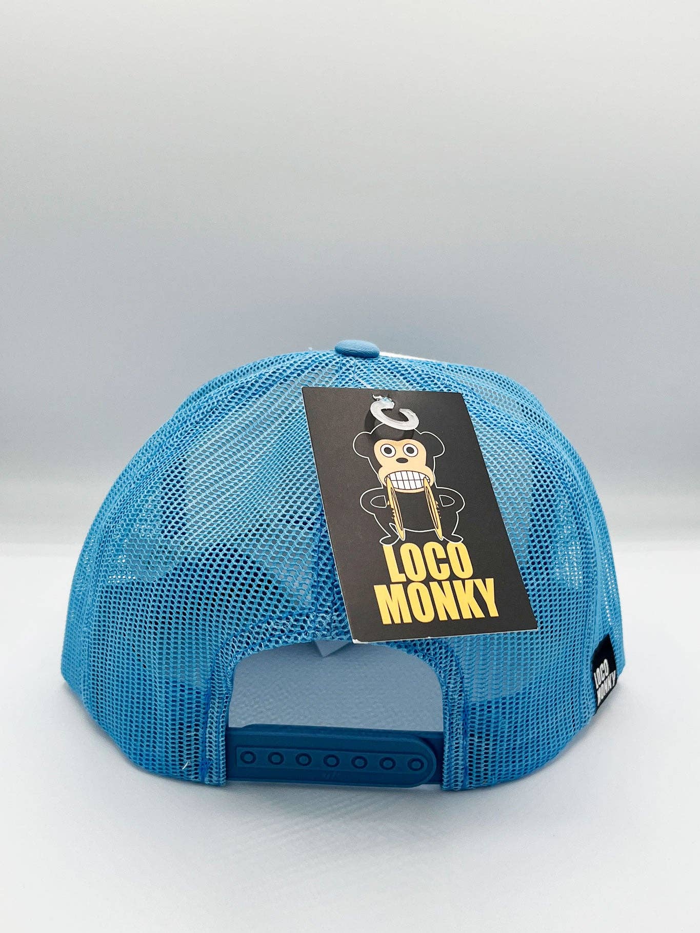 BLUE WHITE Loco Monky No Rules Flat Visor Cap for wholesale on Faire2