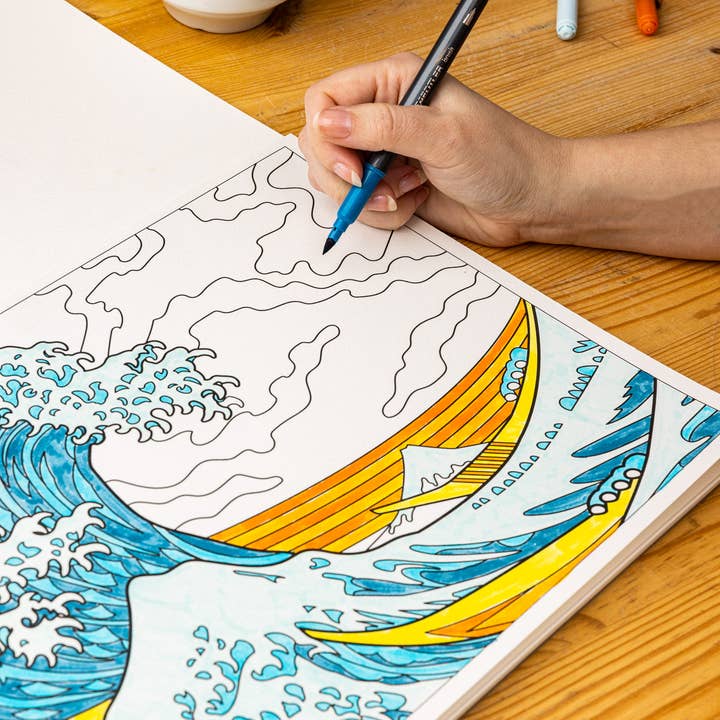 Today is Art Day - Wholesale Colouring and activity book – adult - Coloring Book - Hokusai4