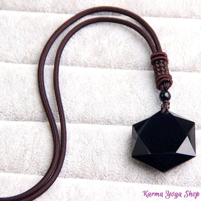 KARMA YOGA SHOP - Wholesale Pendant/Charm Necklace - Black Obsidian “Star” necklace2