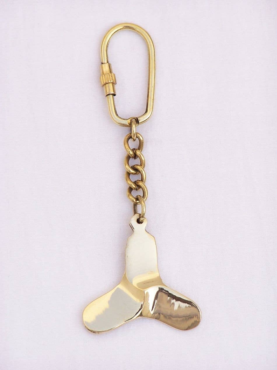 Hampton Ironworks - Wholesale Keychain - Unisex - Solid Brass Titanic Propeller Key Chain 5"2