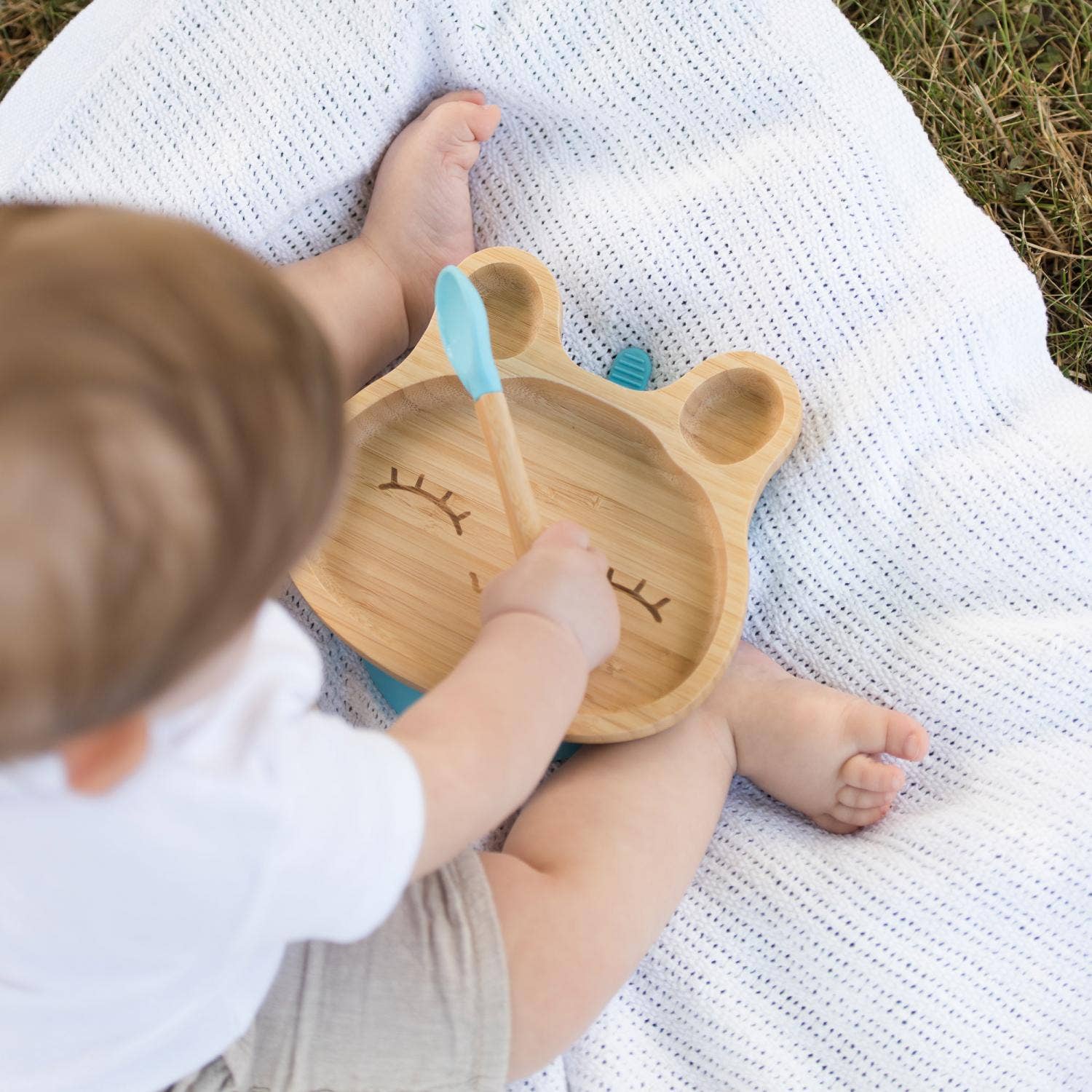 Summerville organic - Wholesale Dinnerware Set - Kids & Baby - Kids Bamboo Tableware Rabbit Blue1