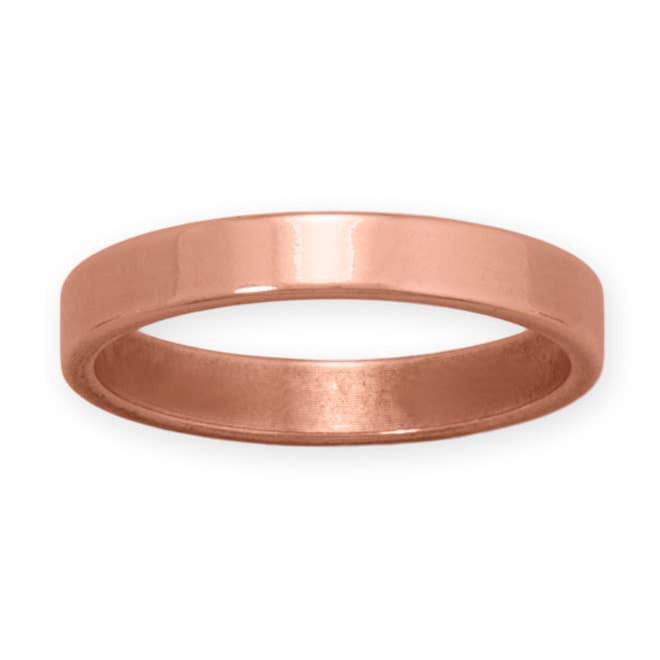 3.2mm Flat Edge Solid Copper Ring for wholesale by Silver Stars Collection