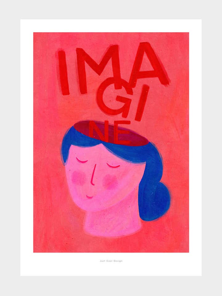 Forestil dig | A5 Poetisk Feminin Illustrationsprint for engroshandel hos Just Cool Design