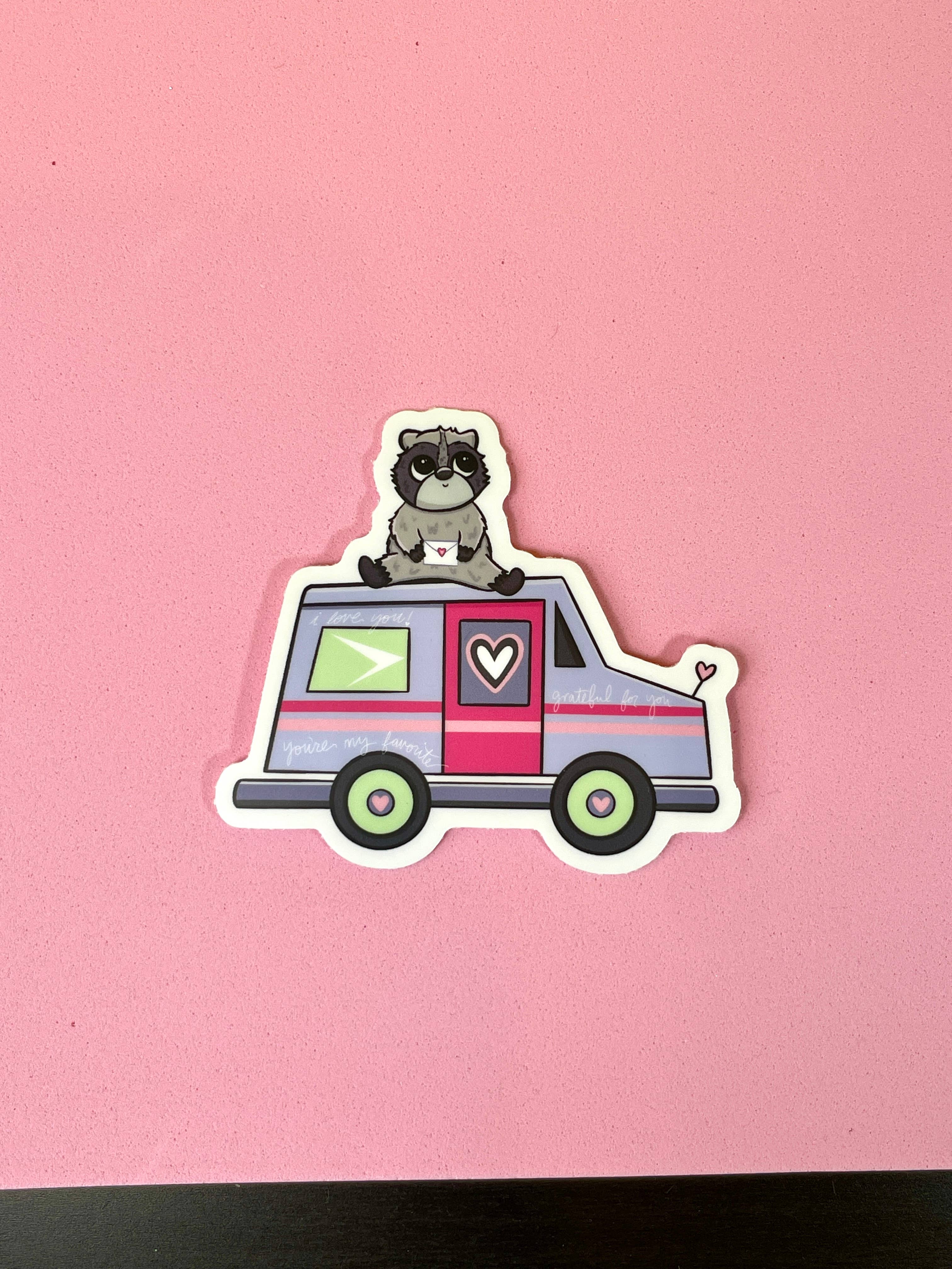 quirky burp illustrations - Wholesale Sticker - Postal Service Love Letter Truck Waterproof Vinyl Sticker4