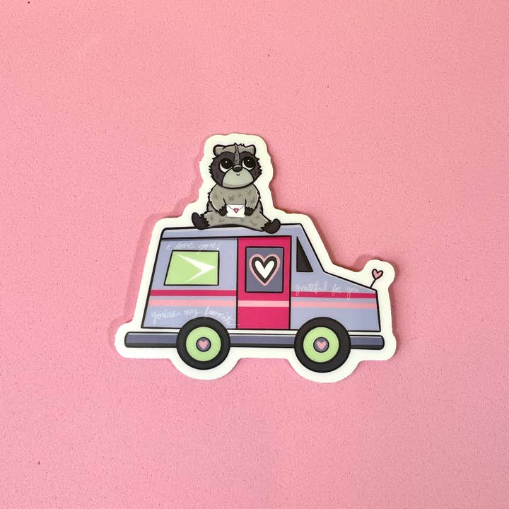 quirky burp illustrations - Wholesale Sticker - Postal Service Love Letter Truck Waterproof Vinyl Sticker4
