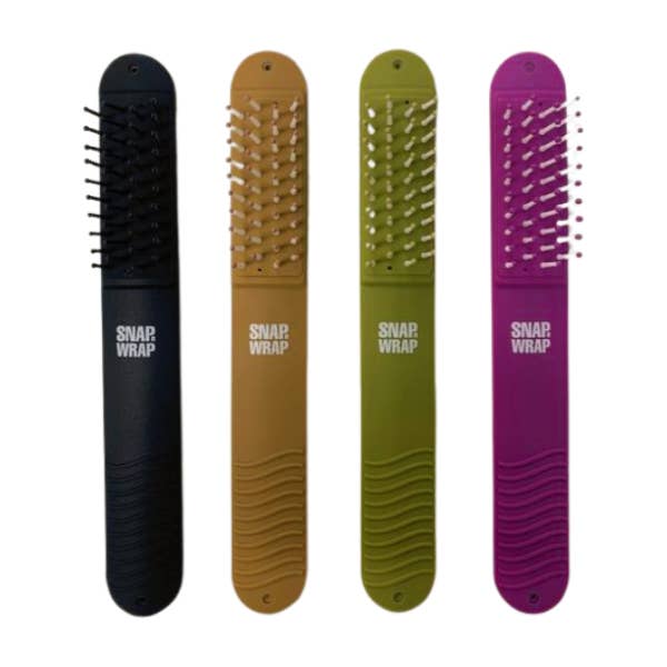 My Wholesale Warehouse - Wholesale Hair Brush/Comb - Glamza 'Snap N Wrap' 2 in 1 Hair Bun and Brush