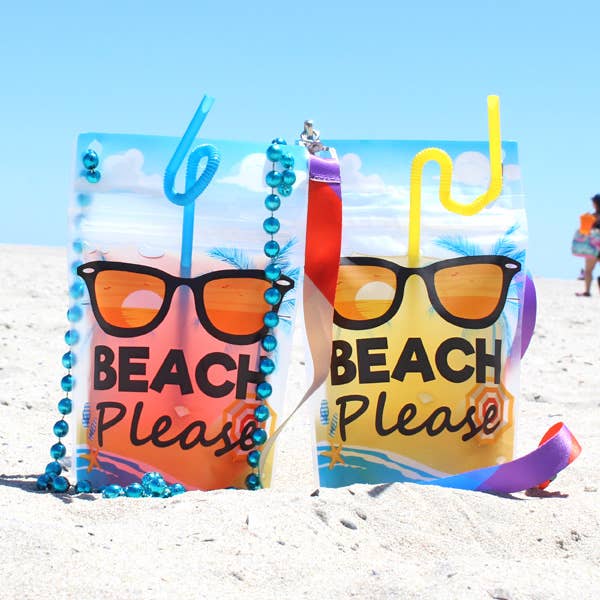 NeckSip - Wholesale Beach Accessories - Beach Please - Wearable Drink Pouches (12 oz | 2pk)