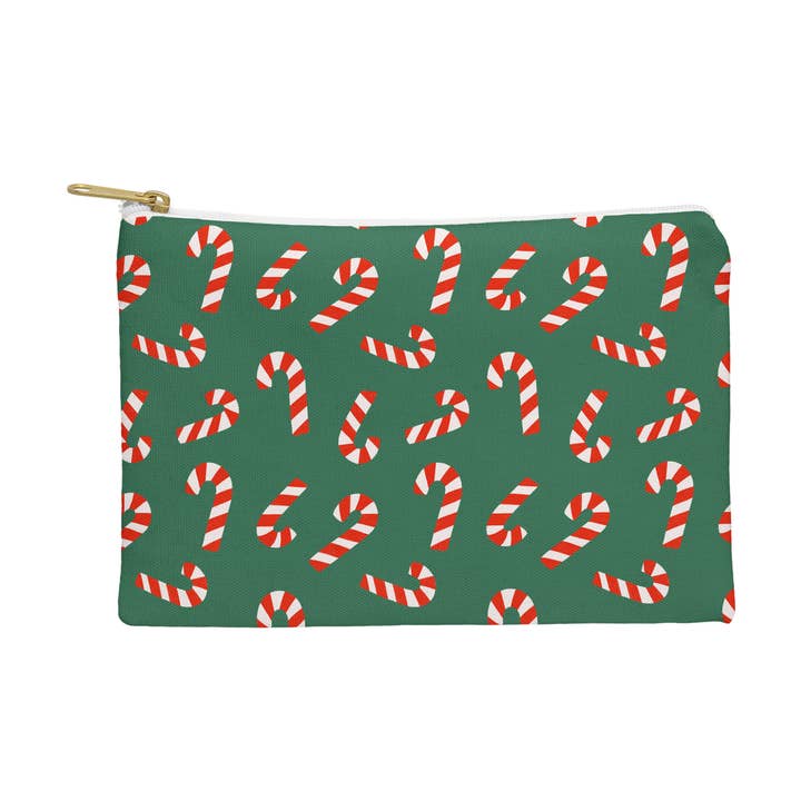 Lathe & Quill Candy Canes Green Pouch for wholesale by Deny Designs