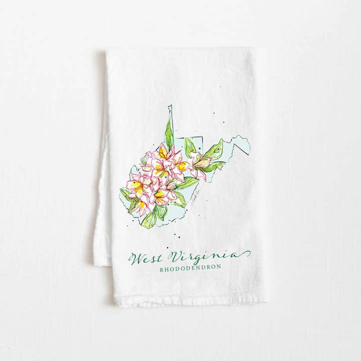 West Virginia Flour Sack Tea Towel for wholesale by Amanda Klein Co.
