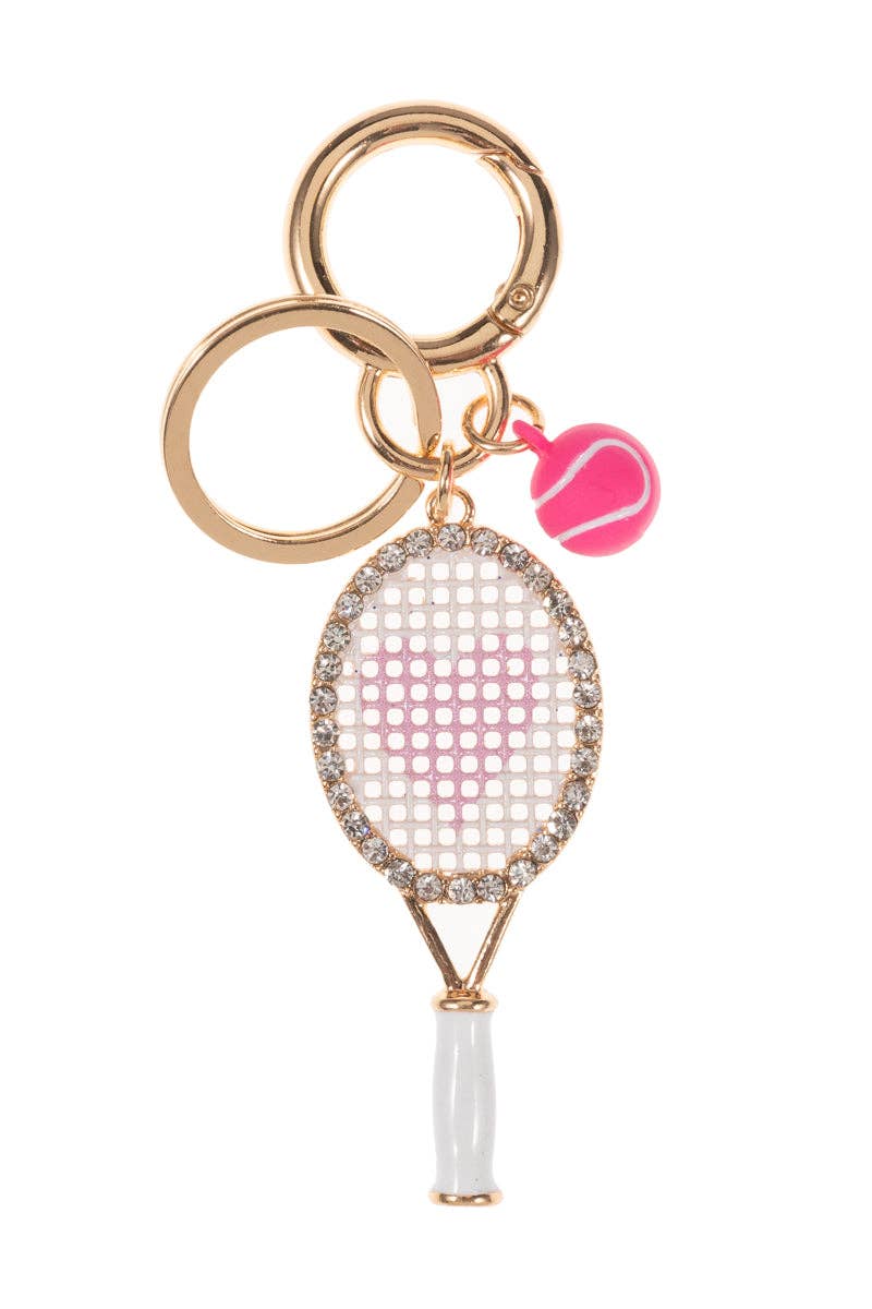 Designature New York - Wholesale Keychain - Women's - Sports Tennis Racket Enamel W Rhinestones Keychain3