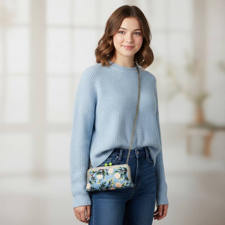 Kiki & Syds - Wholesale Clutch Bag - Women's - Kiki & Syds Cell Phone Clutch-Peony Dusty Blue1