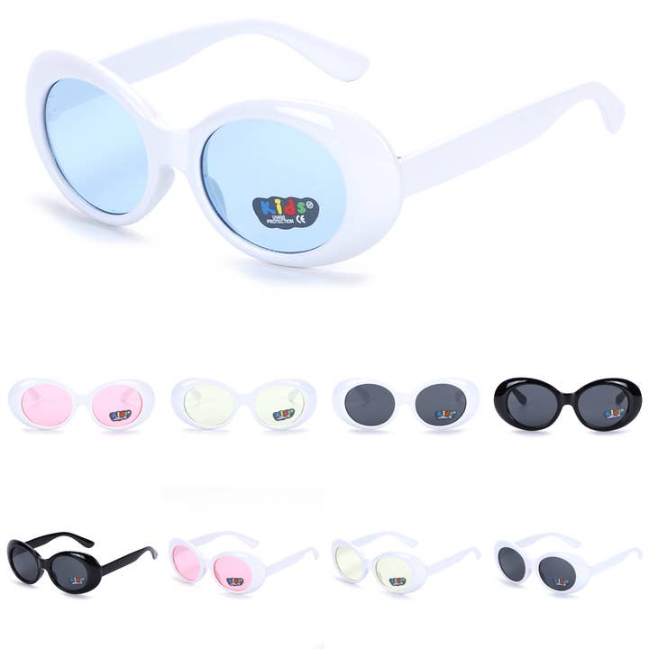 Kinder Vintage 90s Geïnspireerde Ovale Zonnebril met UV400 Bescherming K10371 voor wholesale door Hot Sunglasses Wholesale