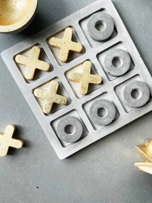 Jeu de Morpion Ensemble Or et Gris pour la vente par Bynumide