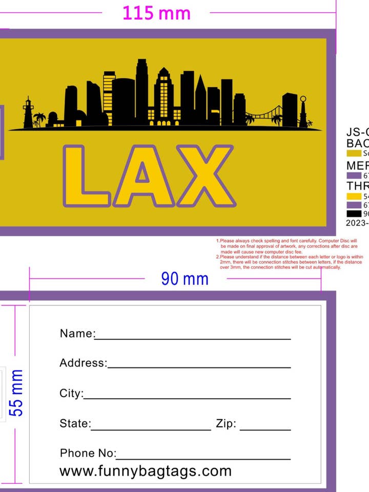 LAX Luggage Tag for wholesale by FUNNYBAGTAGS by Cukiegirl