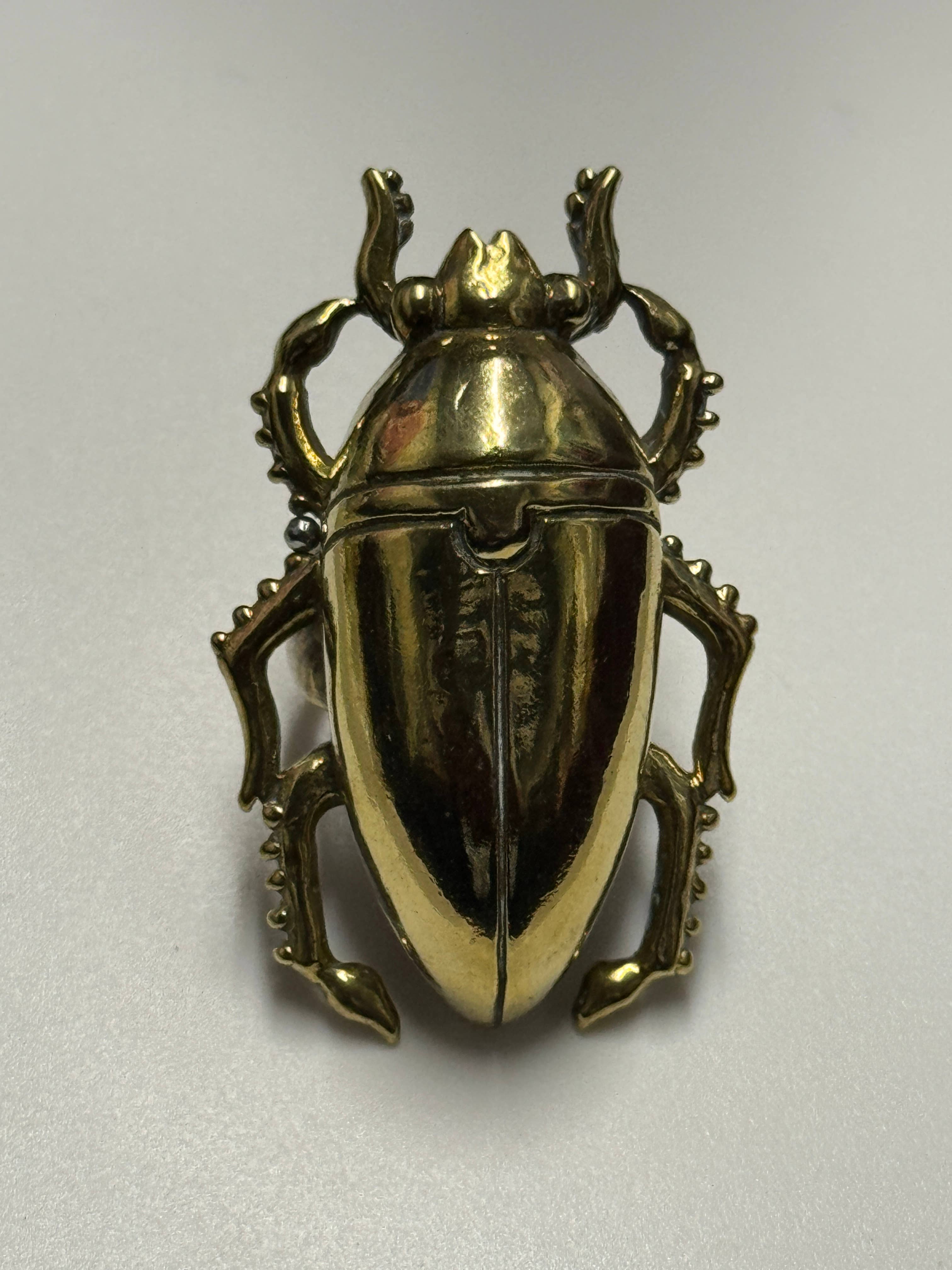 The Curator - Wholesale Band/Stacked Ring - Large Brass Scarab Ring4