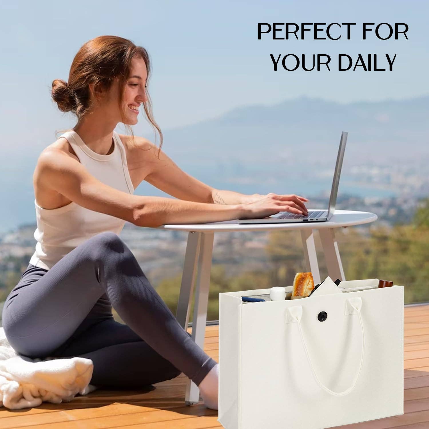 wandf – wholesale Livsmedels-/Shoppingväska – ECOHUB tålig återanvändbar kasse i återvunnet filttyg14