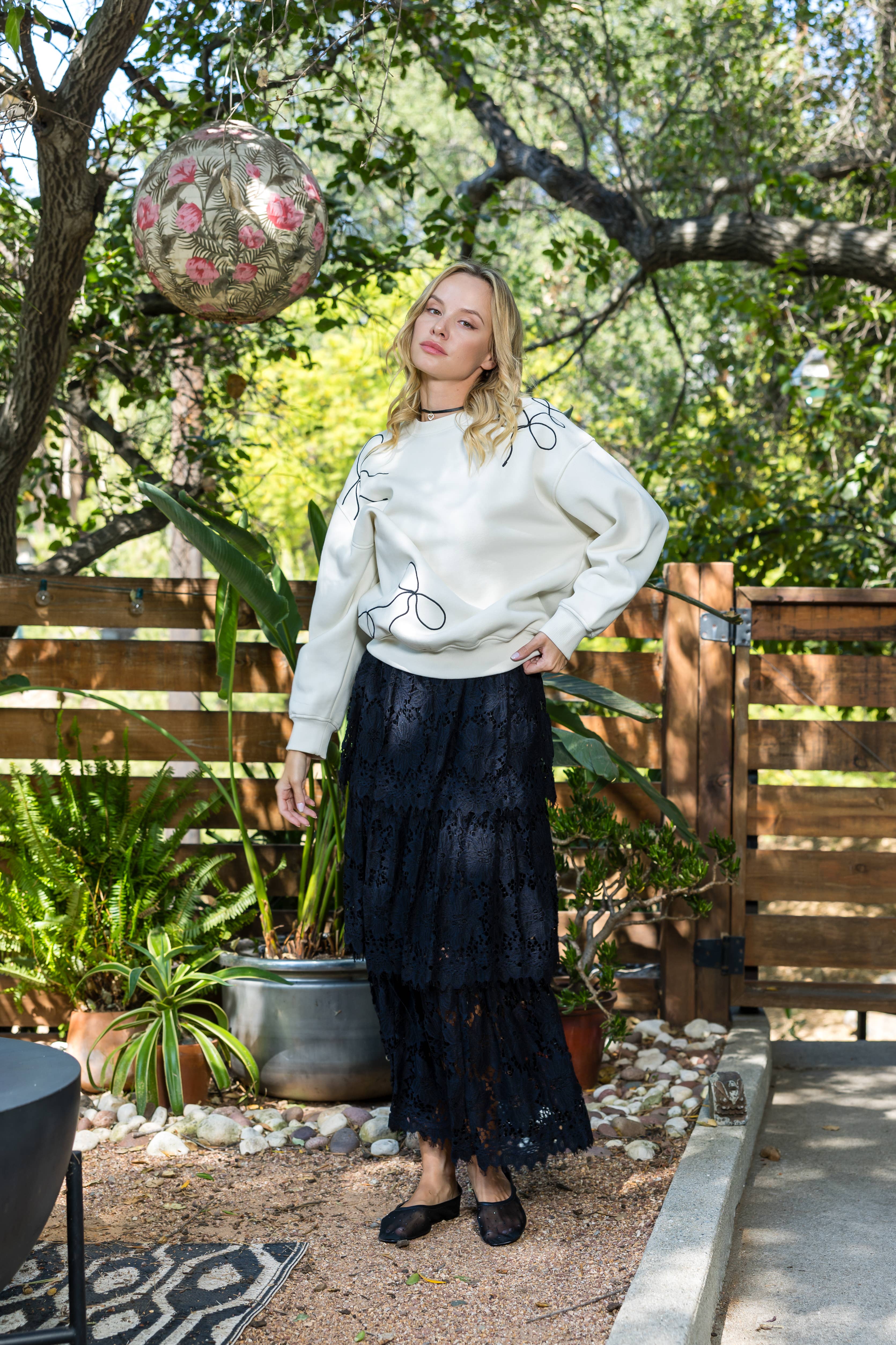 Curds and Whey - Wholesale Skirt - Women's - C6007 - LACE TRIM LONG SKIRT3