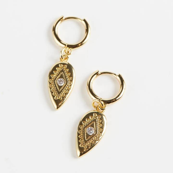 Tramps+Thieves - Wholesale Huggie Earrings - Paisley Eye Hoops0