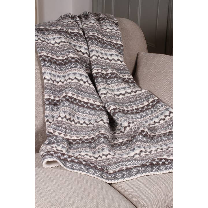 Classic Fairisle Throw Natural for wholesale on Faire