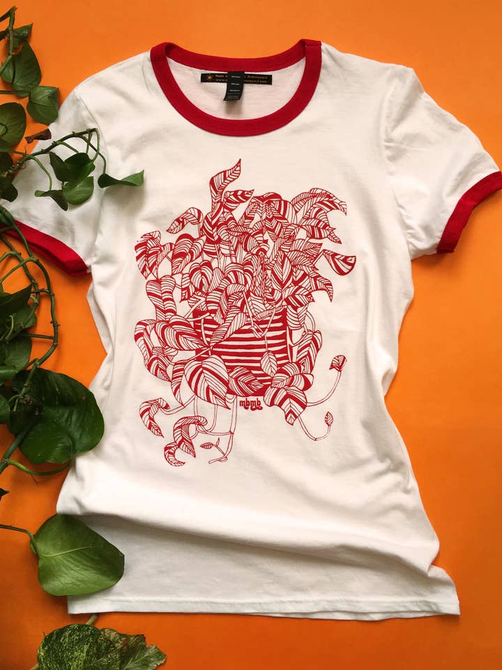 MBMB – Großhandel T-Shirt mit Siebdruck – Unisex – Zimmerpflanze Ringer-Tee — Unisex1