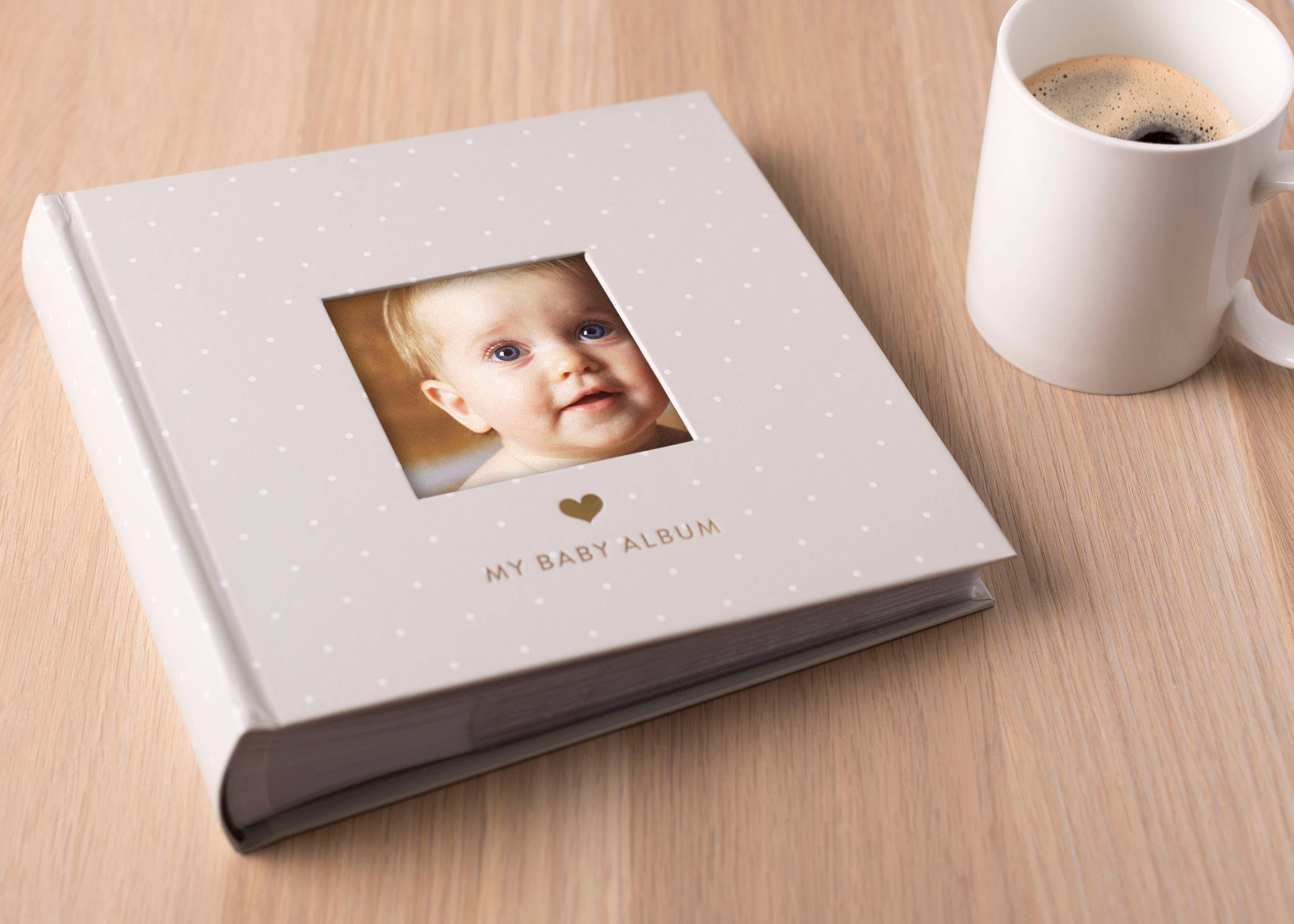 Pearhead - Wholesale Photo Album - Kids & Baby - Baby Photo Album with Guided Journal Pages, Gray Polka Dots9