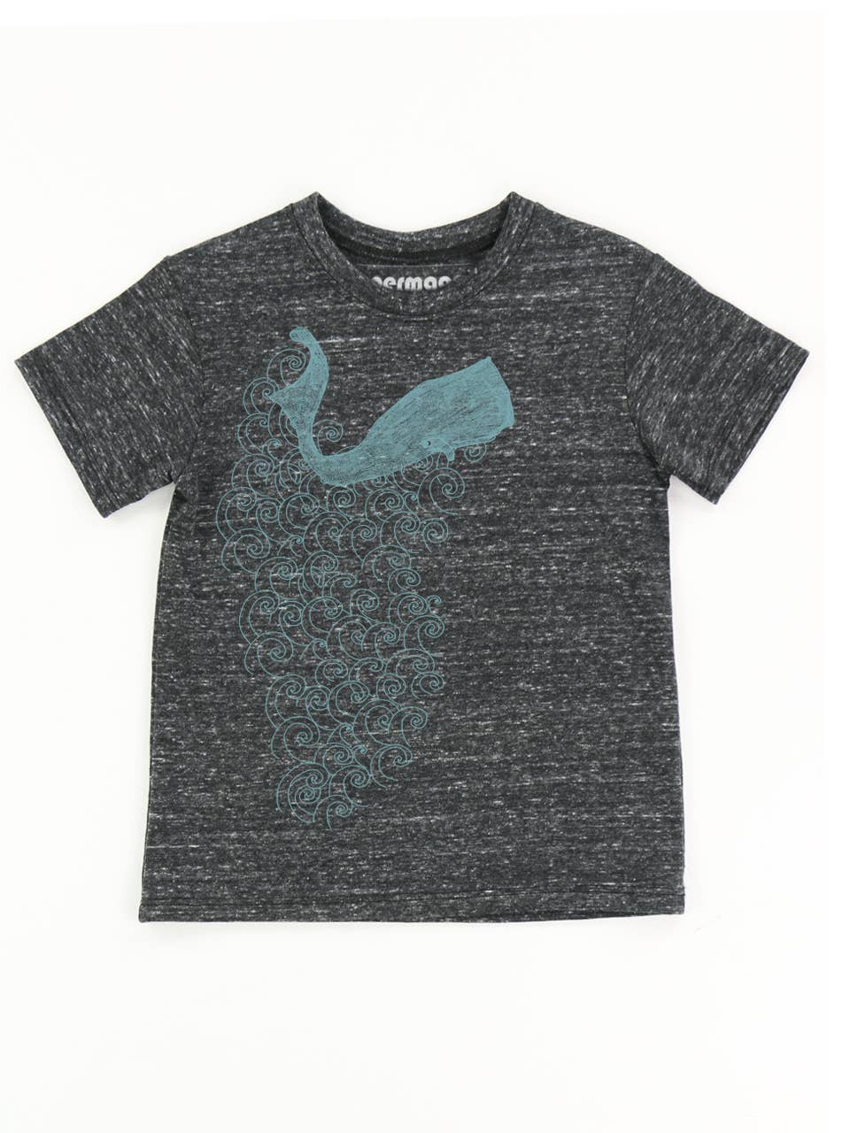 Heather Charcoal Whale Kid's Eco Tee for wholesale on Faire