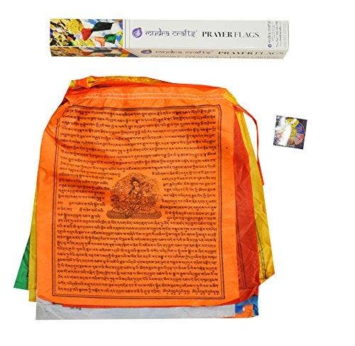 Mandala Crafts - Wholesale Banner - Tibetan Prayer Flag, Himalayan Lungta Windhorse Hanging Banner on a String for Decoration; by Mudra Crafts5