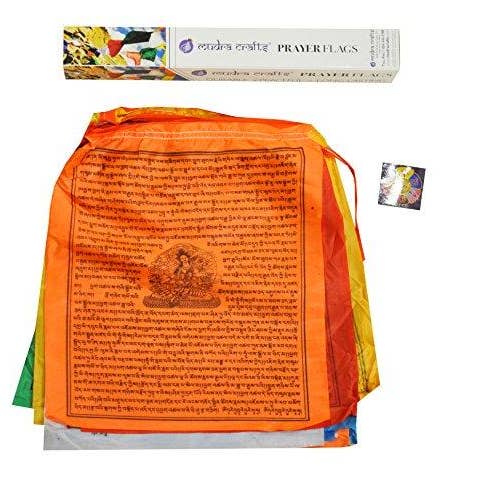 Mandala Crafts - Wholesale Banner - Tibetan Prayer Flag, Himalayan Lungta Windhorse Hanging Banner on a String for Decoration; by Mudra Crafts5