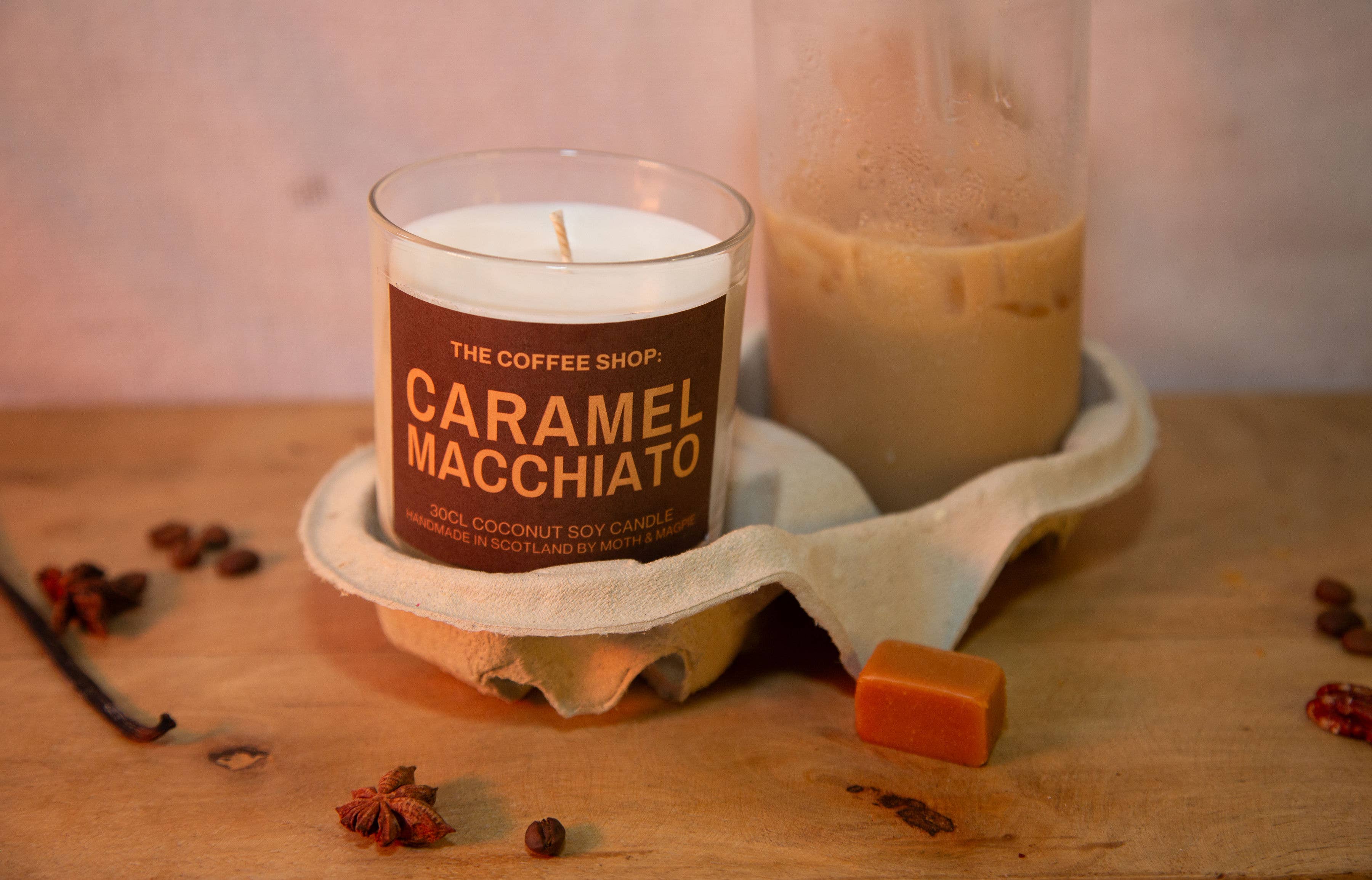 Moth & Magpie - Wholesale Jar/Filled Candle - Caramel Macchiato | Handmade 30cl Candle2