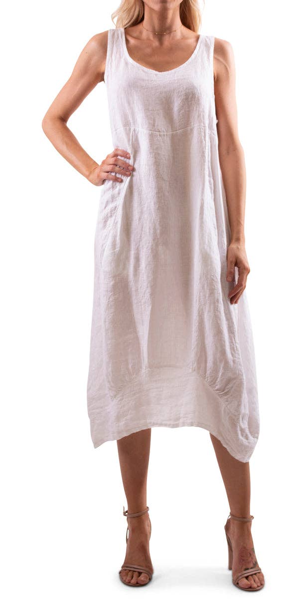 Gigi Moda - Wholesale Dress - Women's - Pure Linen Sleeveless Dress31