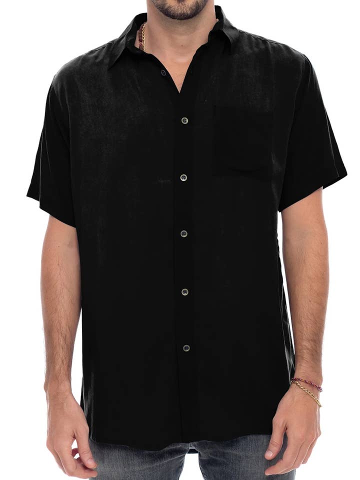Zwart - Overhemd voor heren voor wholesale door Kelapa The Brand