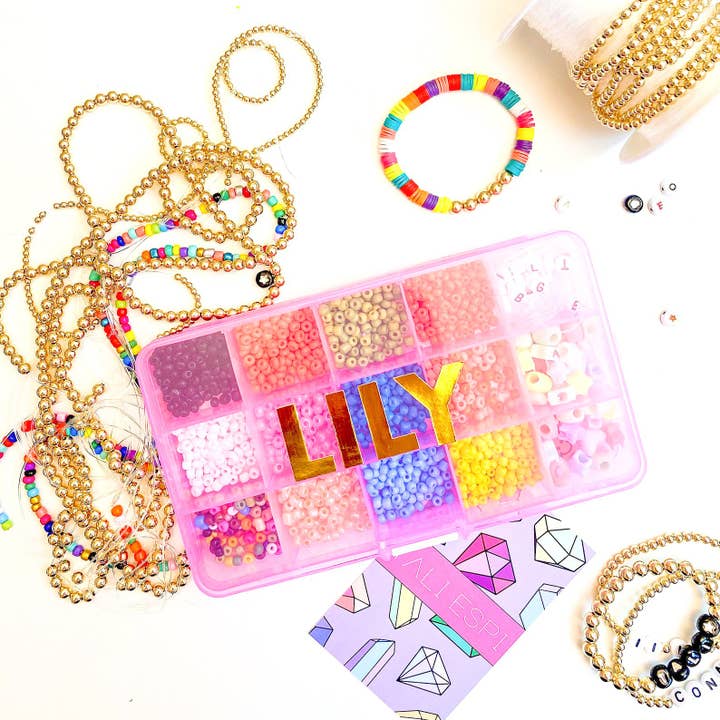 Deluxe DIY Bracelet Kit - Custom Name Gold for wholesale by TALI ESPI DESIGNS