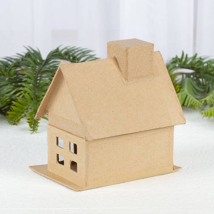 Factory Direct Craft - Wholesale DIY Craft Kit - Premade Paper Mache House Box - 4" x 2-3/4" x 4-1/4"