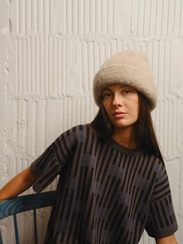 Bauhaus Short Sleeve Sweater Tee - Fluorite for wholesale by The Endery