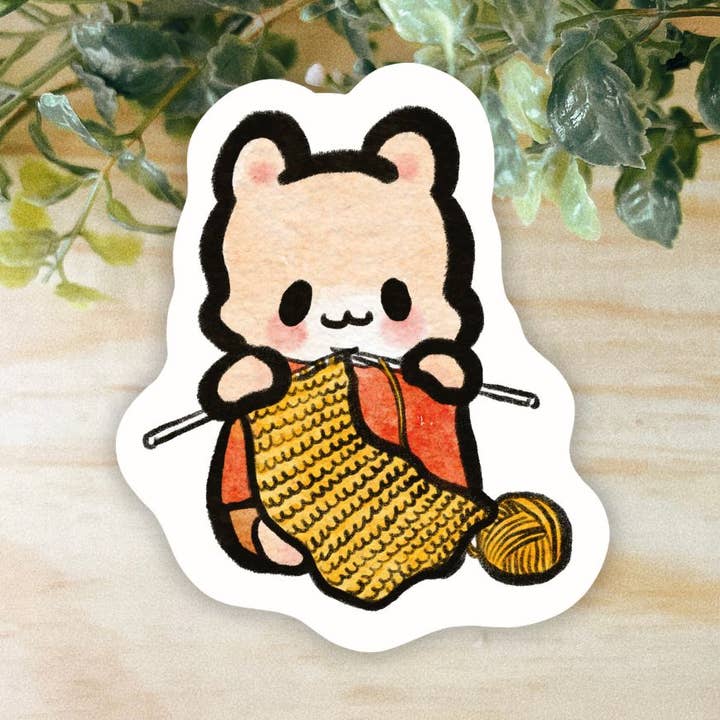 Adesivo Hammy a Maglia | Resistente alle Intemperie e Lavabile in Lavastoviglie per la vendita all'ingrosso da parte di Seenee Scribbles